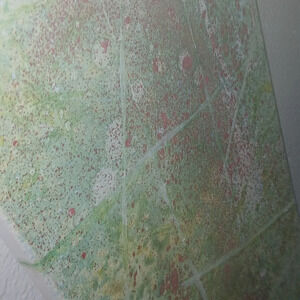 Abstract Green and Red "Zombie Zone" Painting